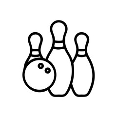 Icon of a bowling ball and pins representing the sport
