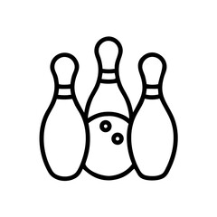 Icon of a bowling ball and pins representing the sport