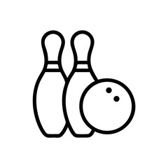 Fototapeta premium Icon of a bowling ball and pins representing the sport