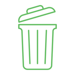 Trash Can Icon – Minimalist Vector Flat Design