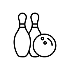 Icon of a bowling ball and pins representing the sport