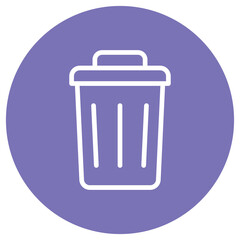 Trash Can Icon – Minimalist Vector Flat Design
