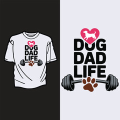 Dog Dad Life Vector Illustration for T-Shirt Design