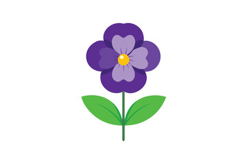 Obraz premium Cartoon Wild Violet Flower Vector On White