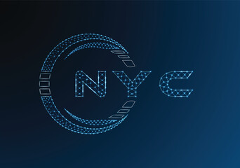 NYC low poly letter logo vector design. NYC lower poly logo design. Low poly logo.
