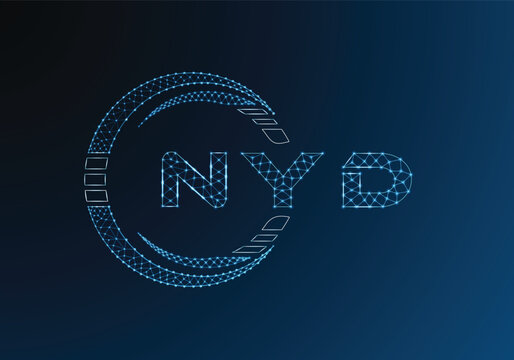 NYD low poly letter logo vector design. NYD lower poly logo design. Low poly logo.