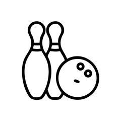 Icon of a bowling ball and pins representing the sport