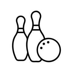 Icon of a bowling ball and pins representing the sport