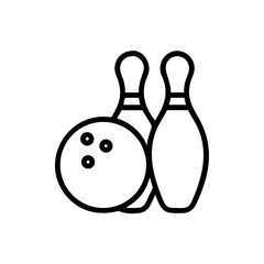 Icon of a bowling ball and pins representing the sport
