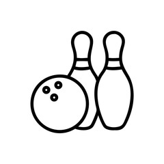 Icon of a bowling ball and pins representing the sport
