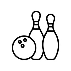 Icon of a bowling ball and pins representing the sport