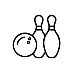 Icon of a bowling ball and pins representing the sport