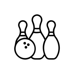 Icon of a bowling ball and pins representing the sport