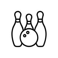 Icon of a bowling ball and pins representing the sport
