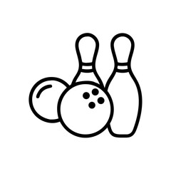 Icon of a bowling ball and pins representing the sport