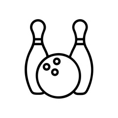 Icon of a bowling ball and pins representing the sport