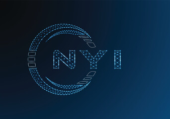 NYI low poly letter logo vector design. NYI lower poly logo design. Low poly logo.