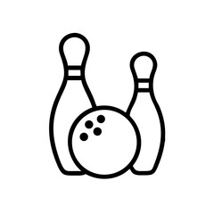 Icon of a bowling ball and pins representing the sport