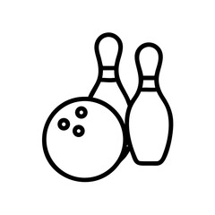 Icon of a bowling ball and pins representing the sport