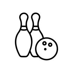 Icon of a bowling ball and pins representing the sport