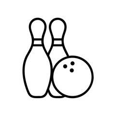 Icon of a bowling ball and pins representing the sport