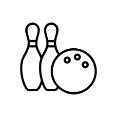 Icon of a bowling ball and pins representing the sport