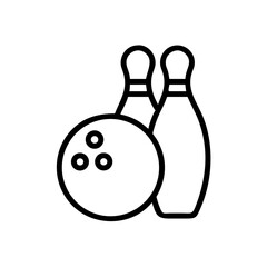 Icon of a bowling ball and pins representing the sport