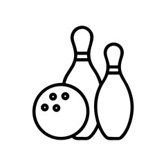 Icon of a bowling ball and pins representing the sport