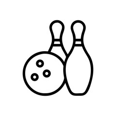 Icon of a bowling ball and pins representing the sport