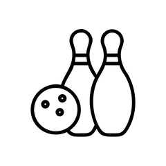 Icon of a bowling ball and pins representing the sport