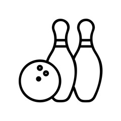 Icon of a bowling ball and pins representing the sport