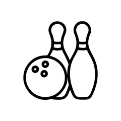 Icon of a bowling ball and pins representing the sport