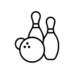 Icon of a bowling ball and pins representing the sport