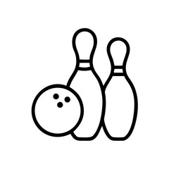 Icon of a bowling ball and pins representing the sport