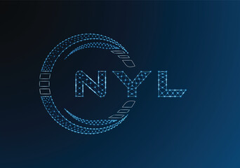 NYL low poly letter logo vector design. NYL lower poly logo design. Low poly logo.