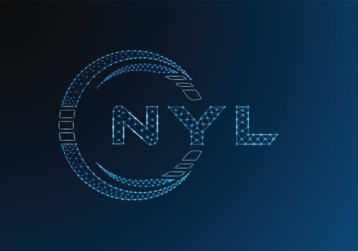 NYL low poly letter logo vector design. NYL lower poly logo design. Low poly logo.