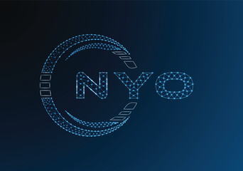 NYO low poly letter logo vector design. NYO lower poly logo design. Low poly logo.