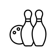 Fototapeta premium Icon of a bowling ball and pins representing the sport