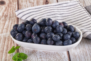 Raw ripe sweet and juicy blueberry