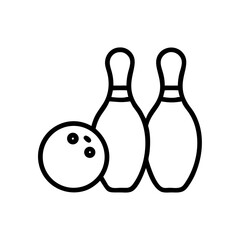 Icon of a bowling ball and pins representing the sport