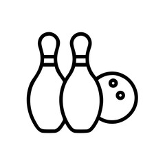 Icon of a bowling ball and pins representing the sport