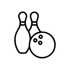 Icon of a bowling ball and pins representing the sport