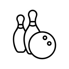 Icon of a bowling ball and pins representing the sport