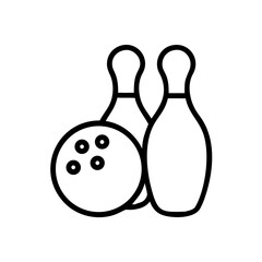 Icon of a bowling ball and pins representing the sport