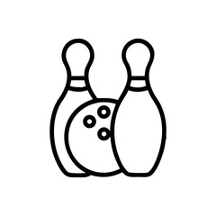 Icon of a bowling ball and pins representing the sport