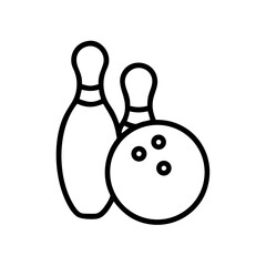 Icon of a bowling ball and pins representing the sport