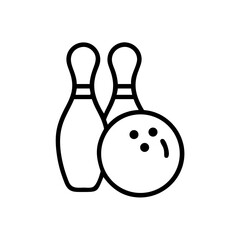 Icon of a bowling ball and pins representing the sport