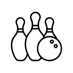 Icon of a bowling ball and pins representing the sport