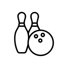 Icon of a bowling ball and pins representing the sport