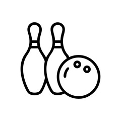 Icon of a bowling ball and pins representing the sport